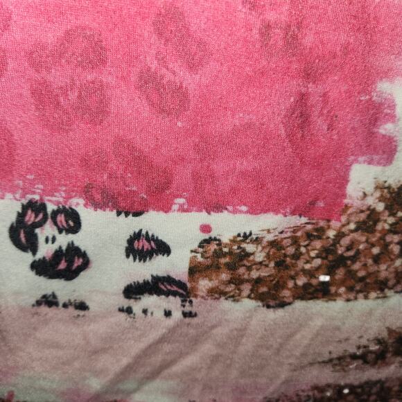 Shein Curve Shirt - Size 2X - Pink Animal Print with Sequins - Picture 4 of 7